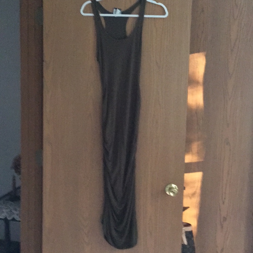 Fitted tank dress, dark green